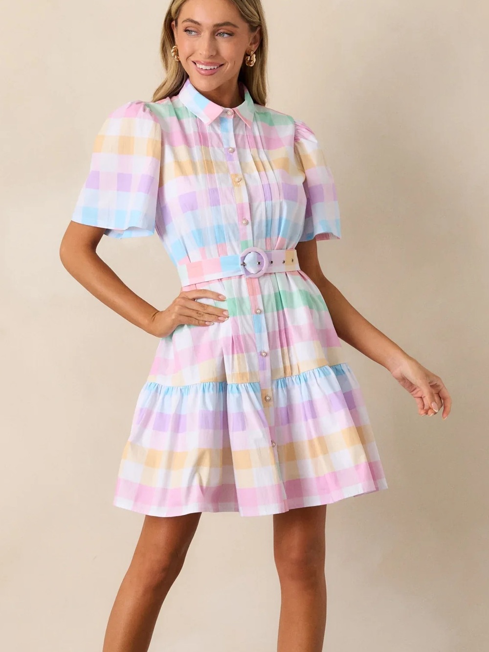 Prosperina Easter Soiree Plaid Dress